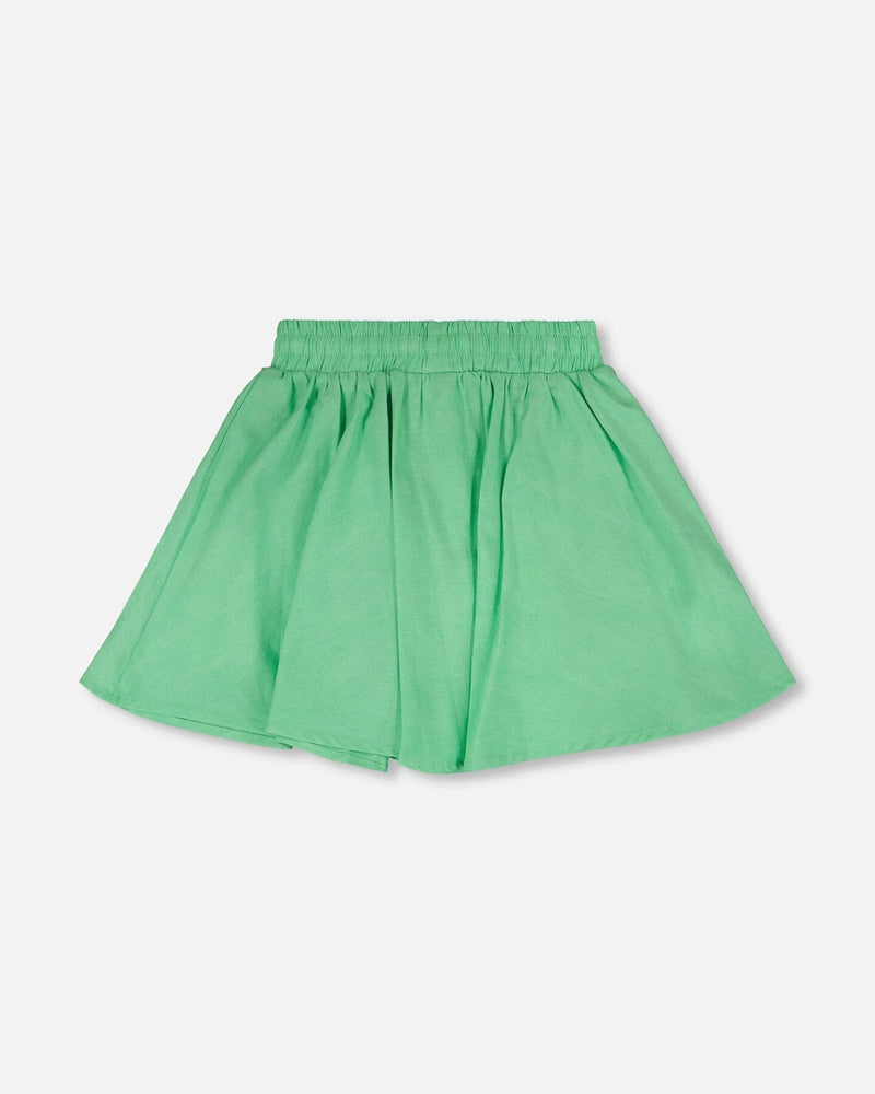 Organic Cotton Skort With Embroidery Green