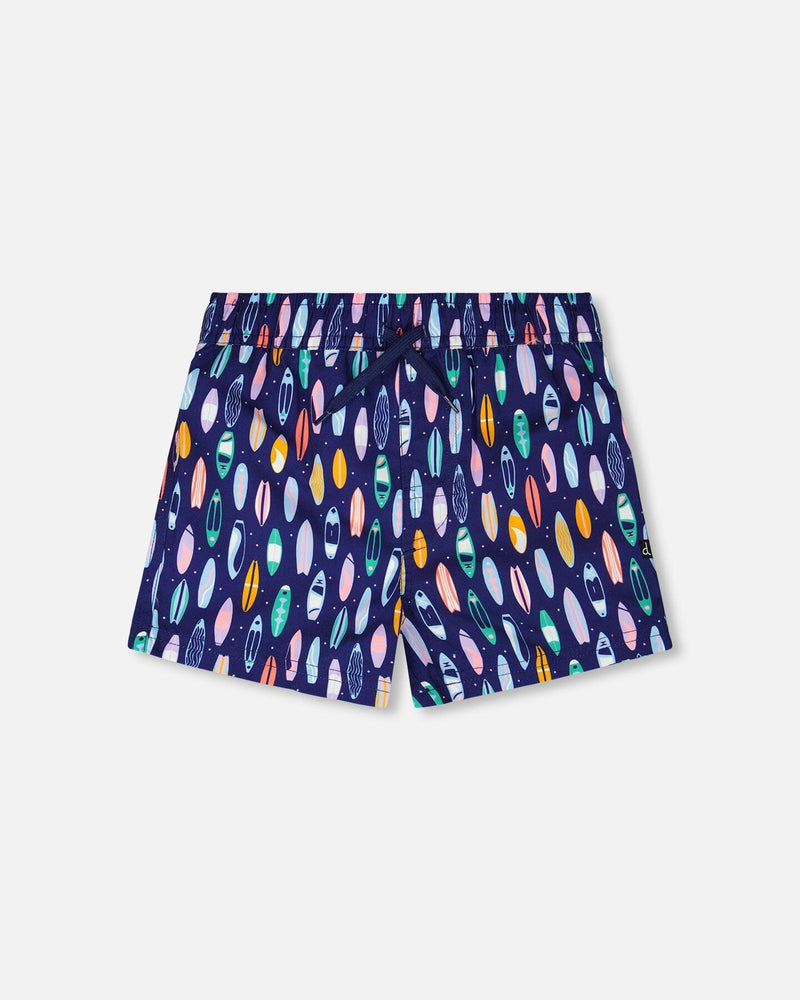 Boardshorts Blue Surfboard Print