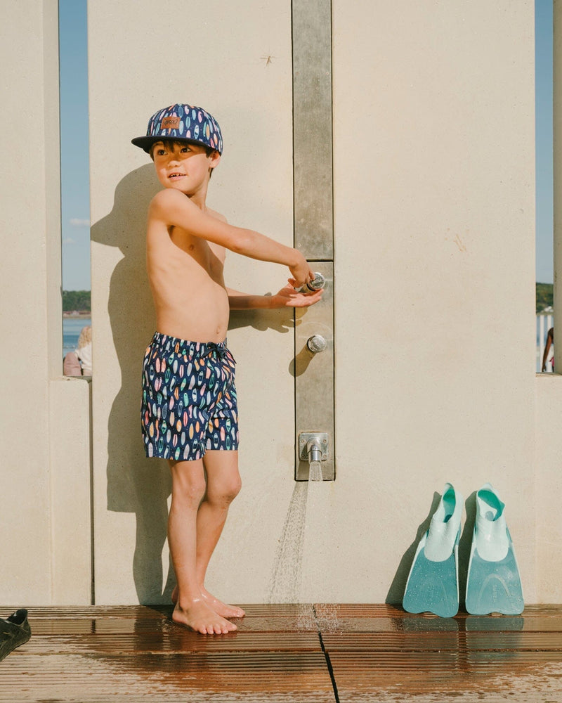 Boardshorts Blue Surfboard Print