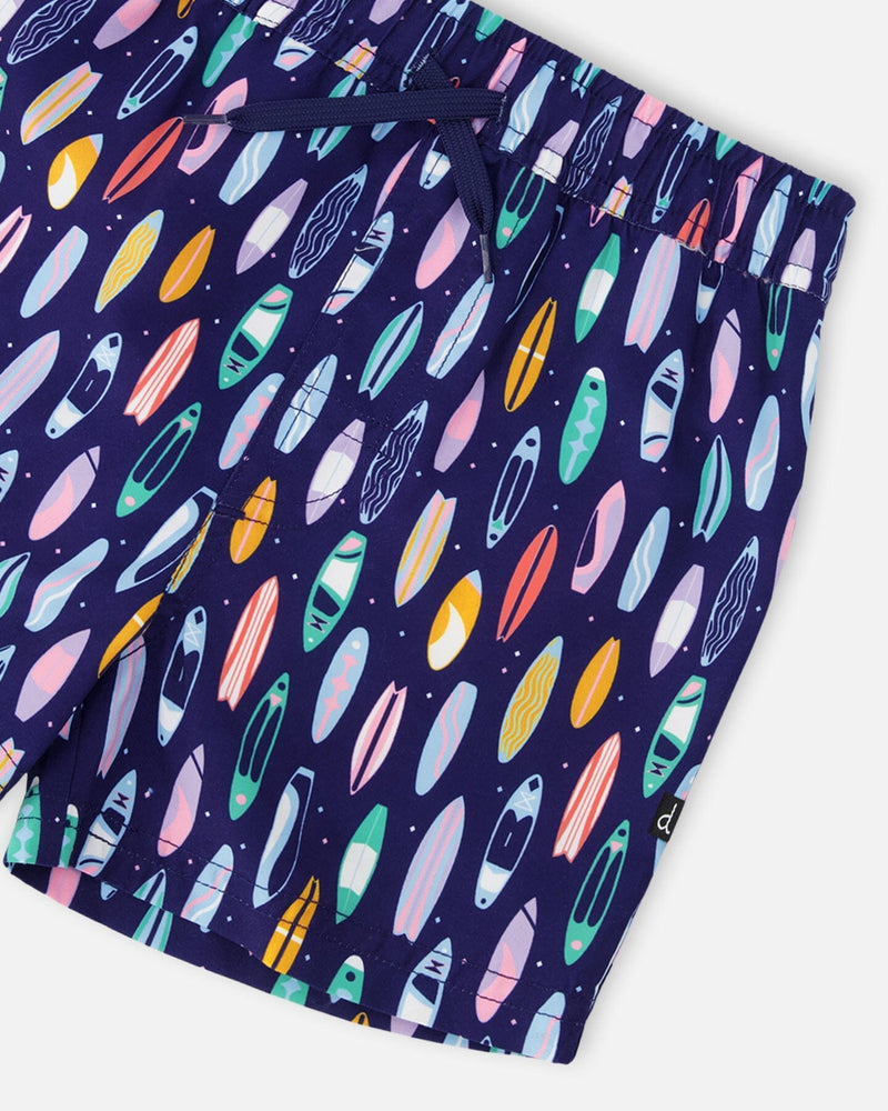 Boardshorts Blue Surfboard Print