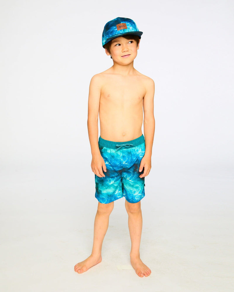 Swim Trunks Blue Waves Print
