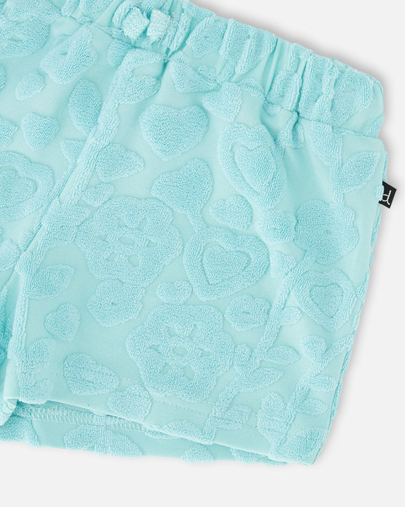 Terry Tank Top With Shorts Set Light Blue
