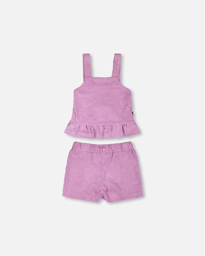 Terry Tank Top With Shorts Set Lilac