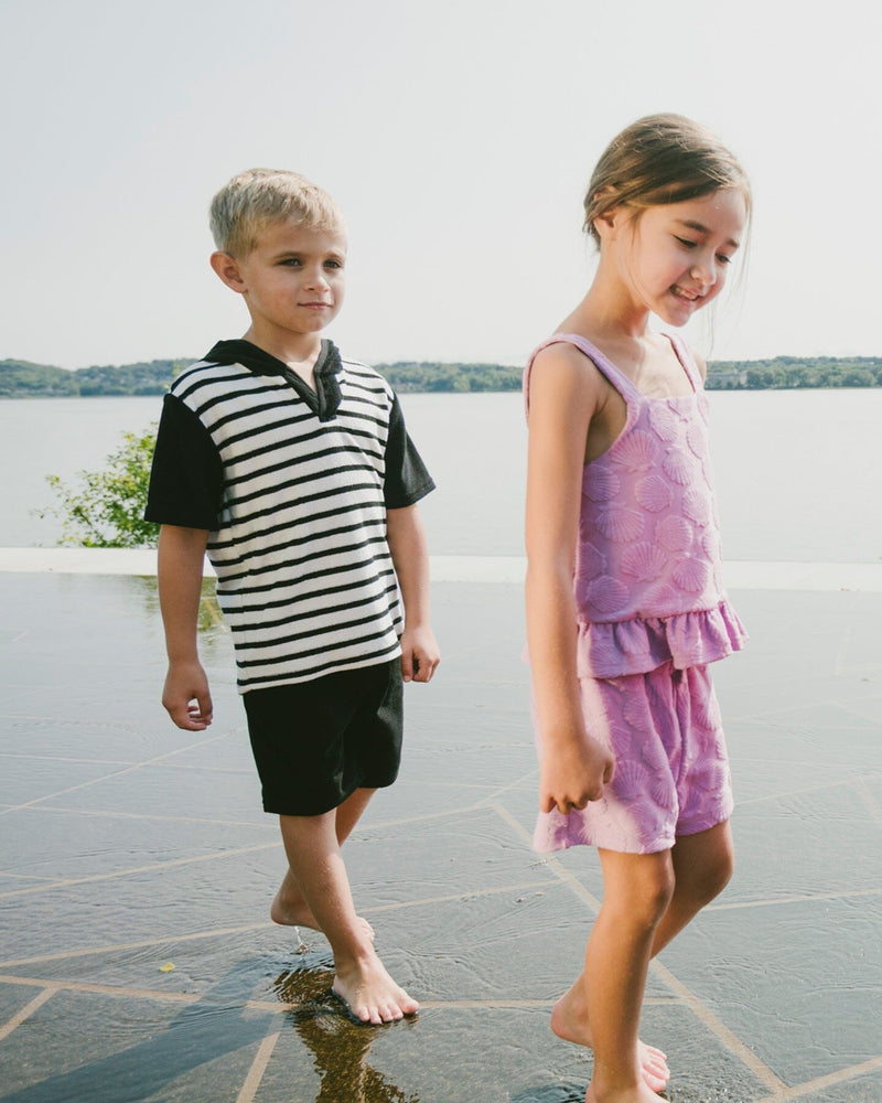 Terry Tank Top With Shorts Set Lilac