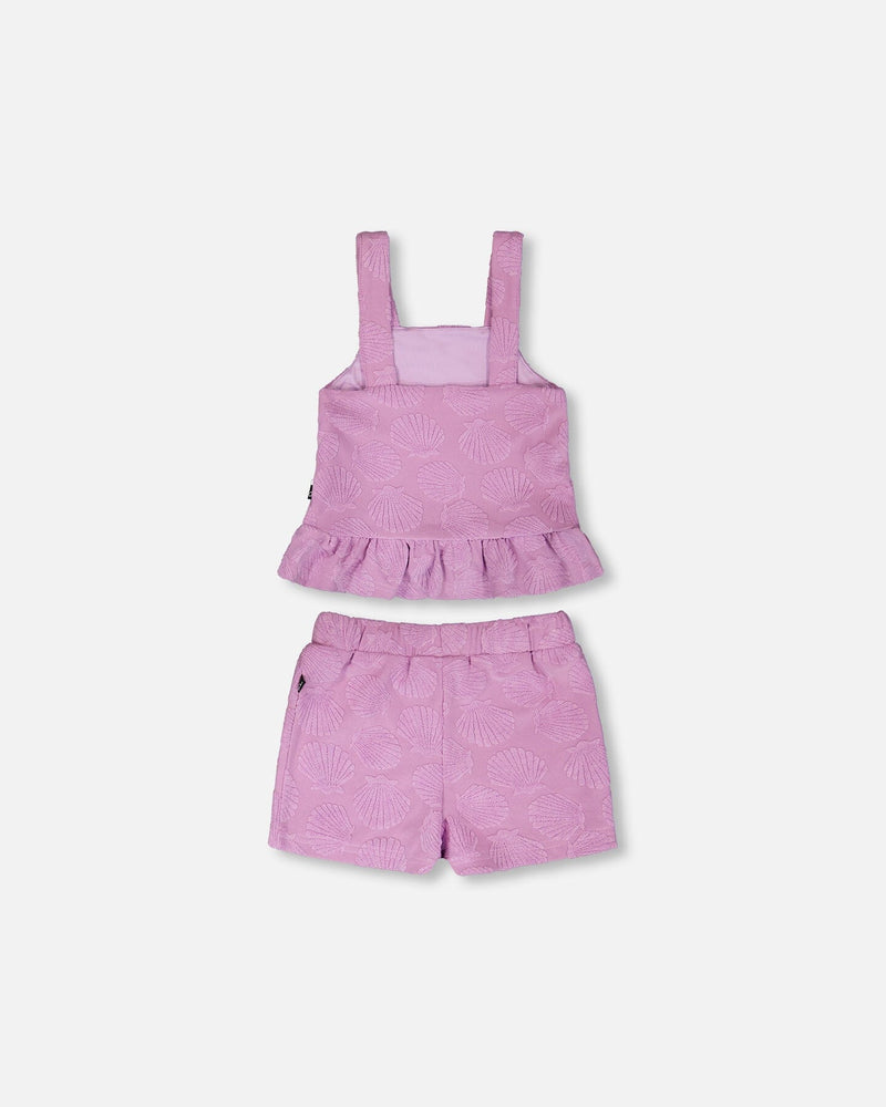 Terry Tank Top With Shorts Set Lilac