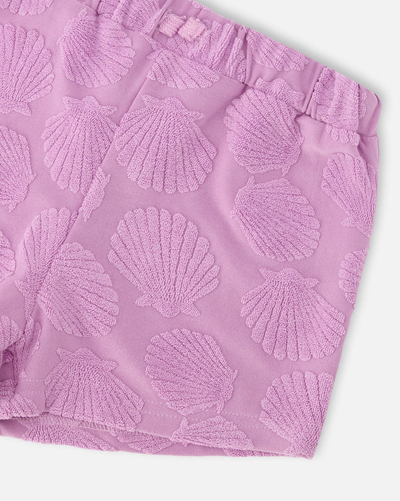 Terry Tank Top With Shorts Set Lilac