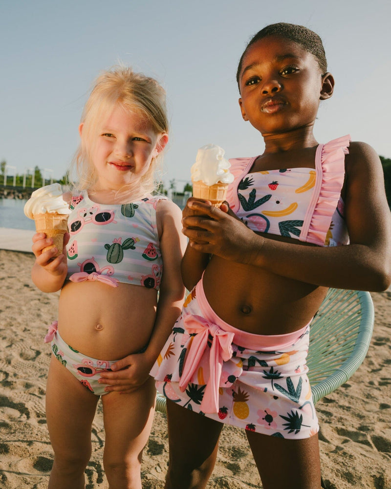 Beach Skirt Cover-Up Pink Printed Fruits