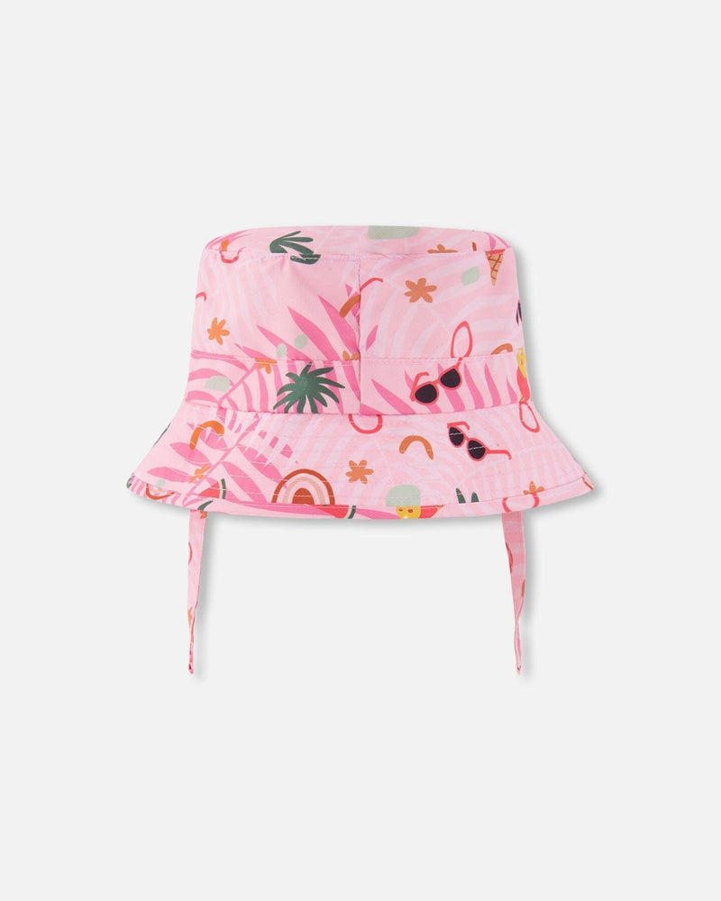 Beach Hat Pink Beach Print