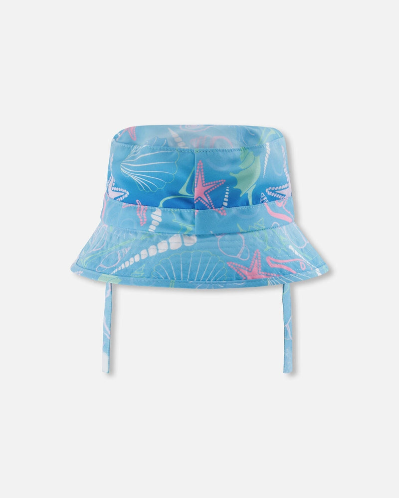 Beach Hat Blue Shell Print