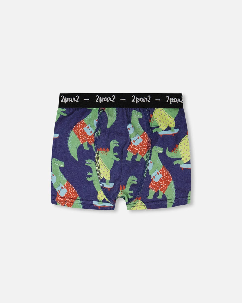 Organic Cotton Boxer Blue Dino Print