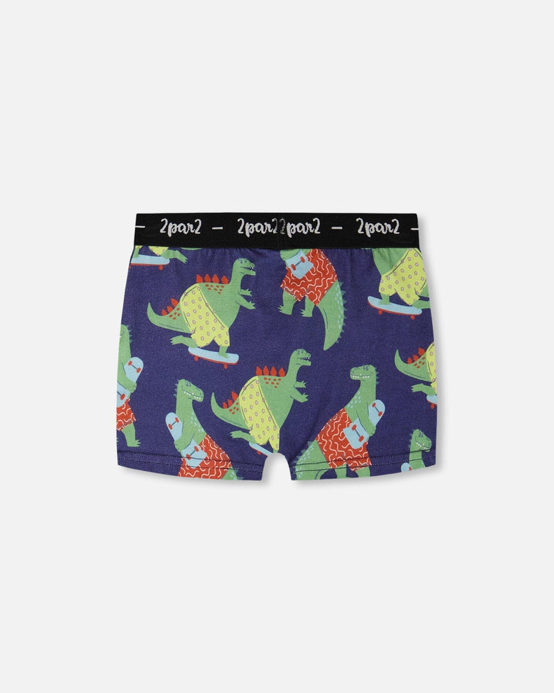 Organic Cotton Boxer Blue Dino Print