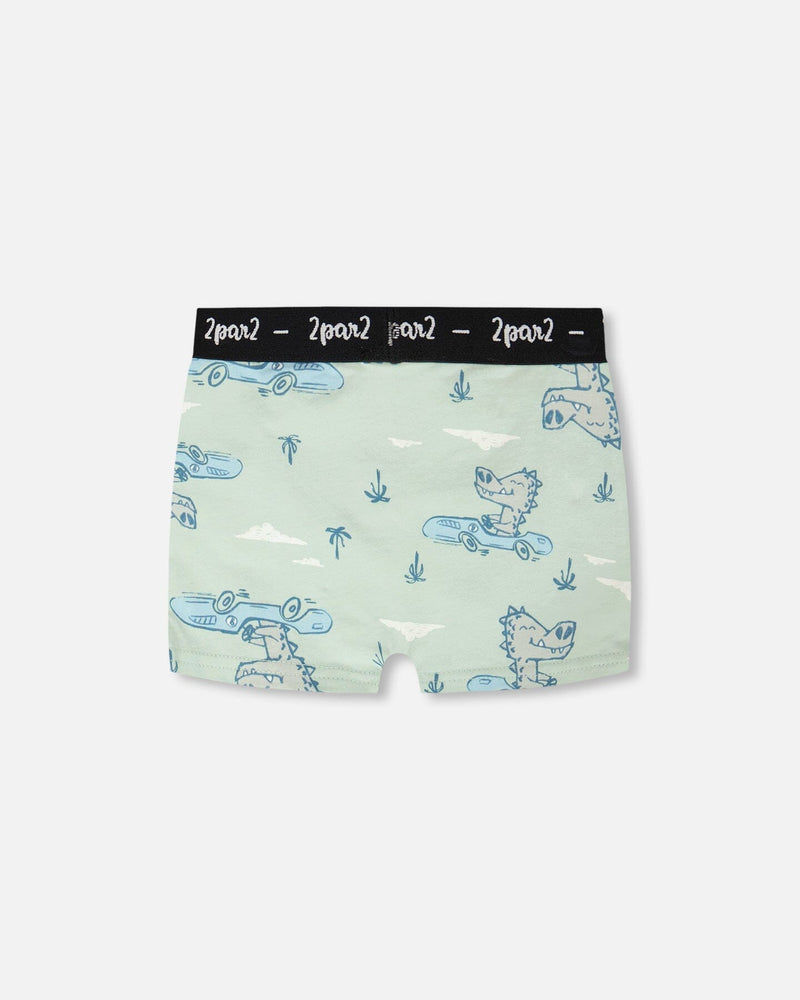Organic Cotton Boxer Green Crocodile Print