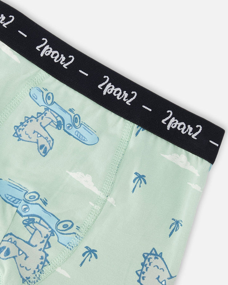 Organic Cotton Boxer Green Crocodile Print