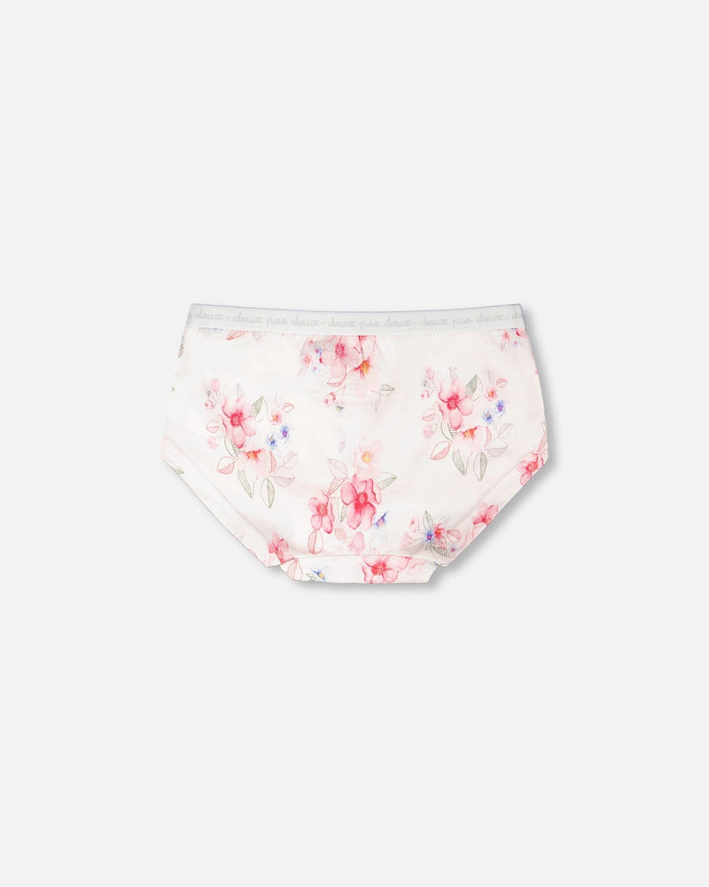 Organic Cotton Boyshort Panty Pink Printed Flowers