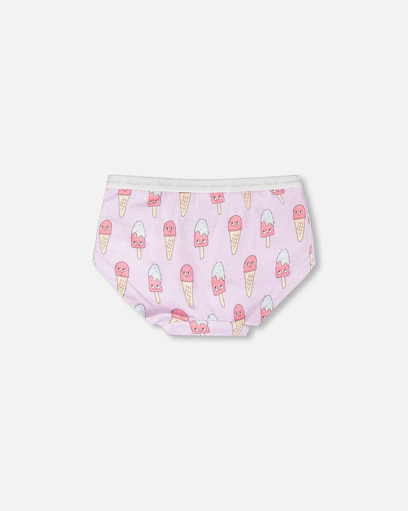 Organic Cotton Boyshort Panty Lilac Printed Ice Creams