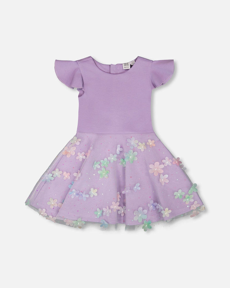 Bi-Material Dress Mauve