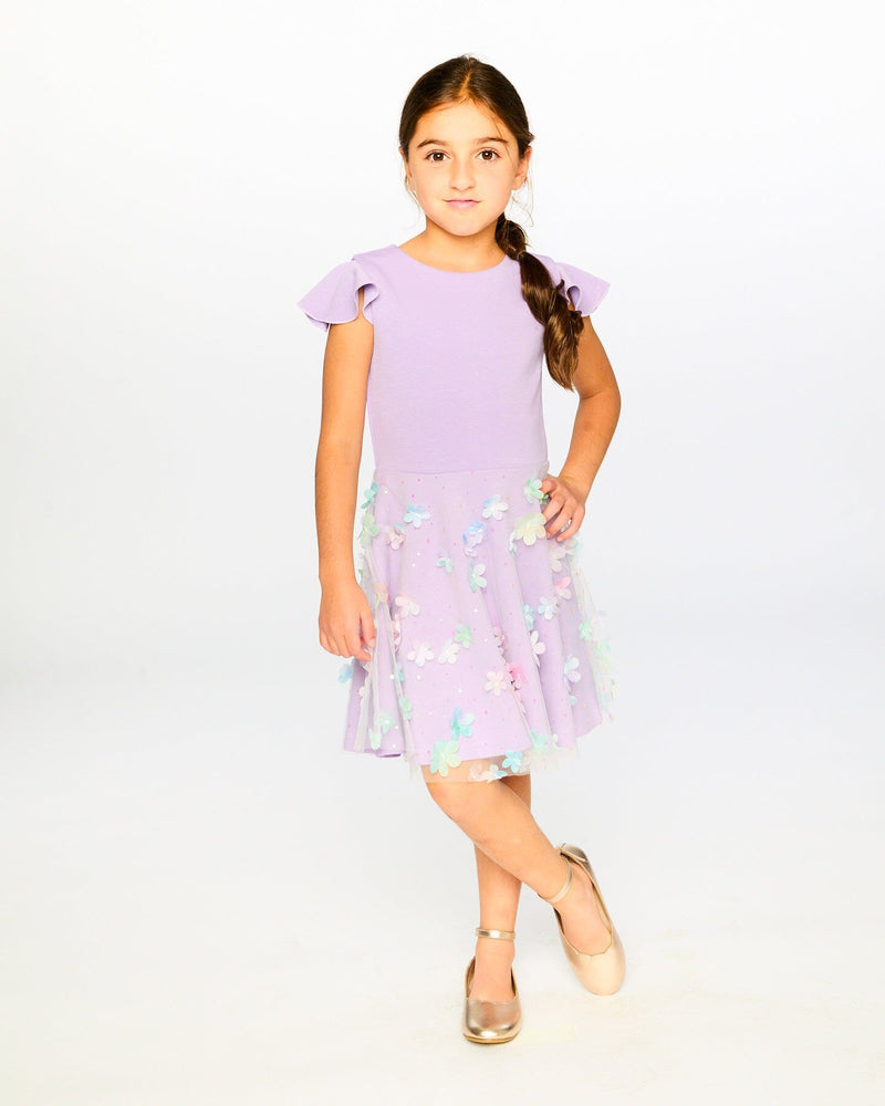 Bi-Material Dress Mauve