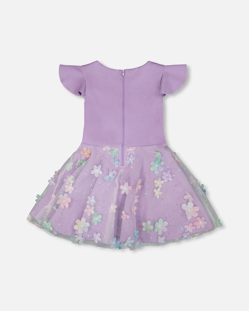 Bi-Material Dress Mauve