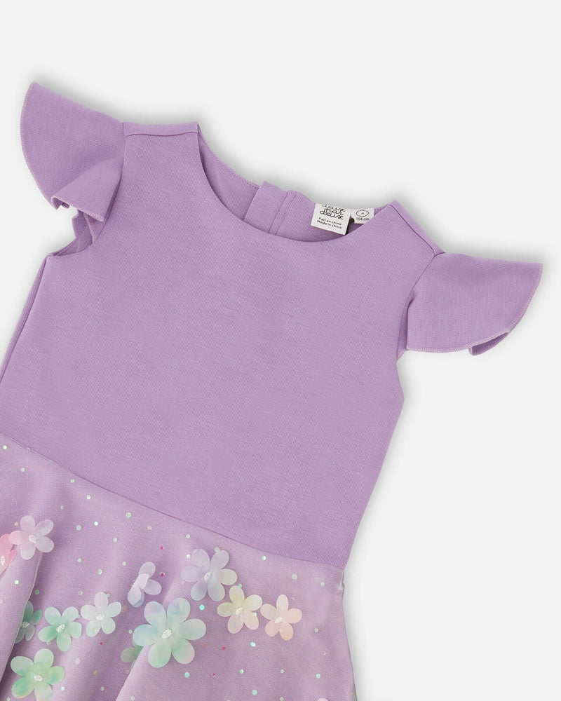 Bi-Material Dress Mauve