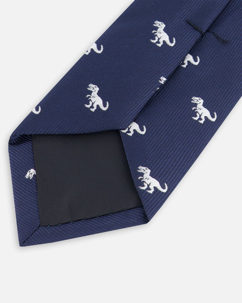 Neck Tie Blue Dino Print