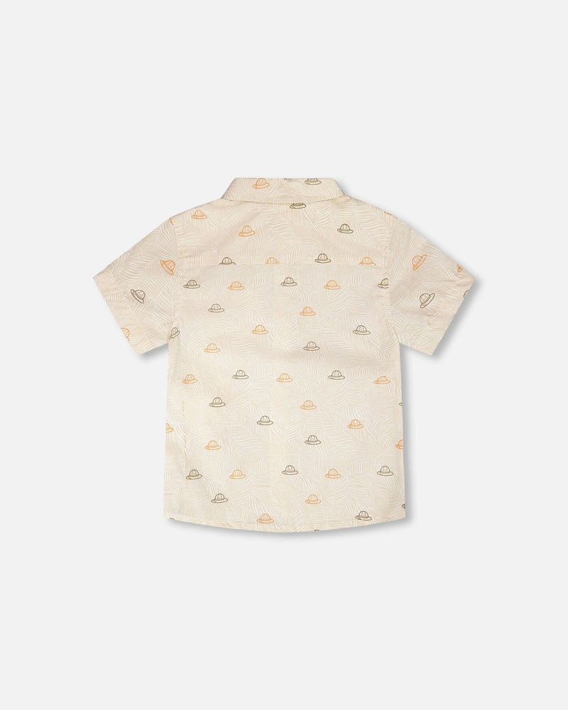 Poplin Shirt Beige Safari Print