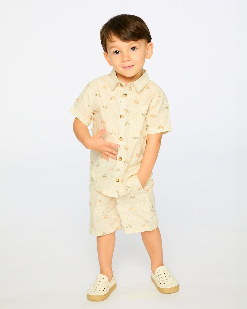Poplin Shorts Beige Safari Print
