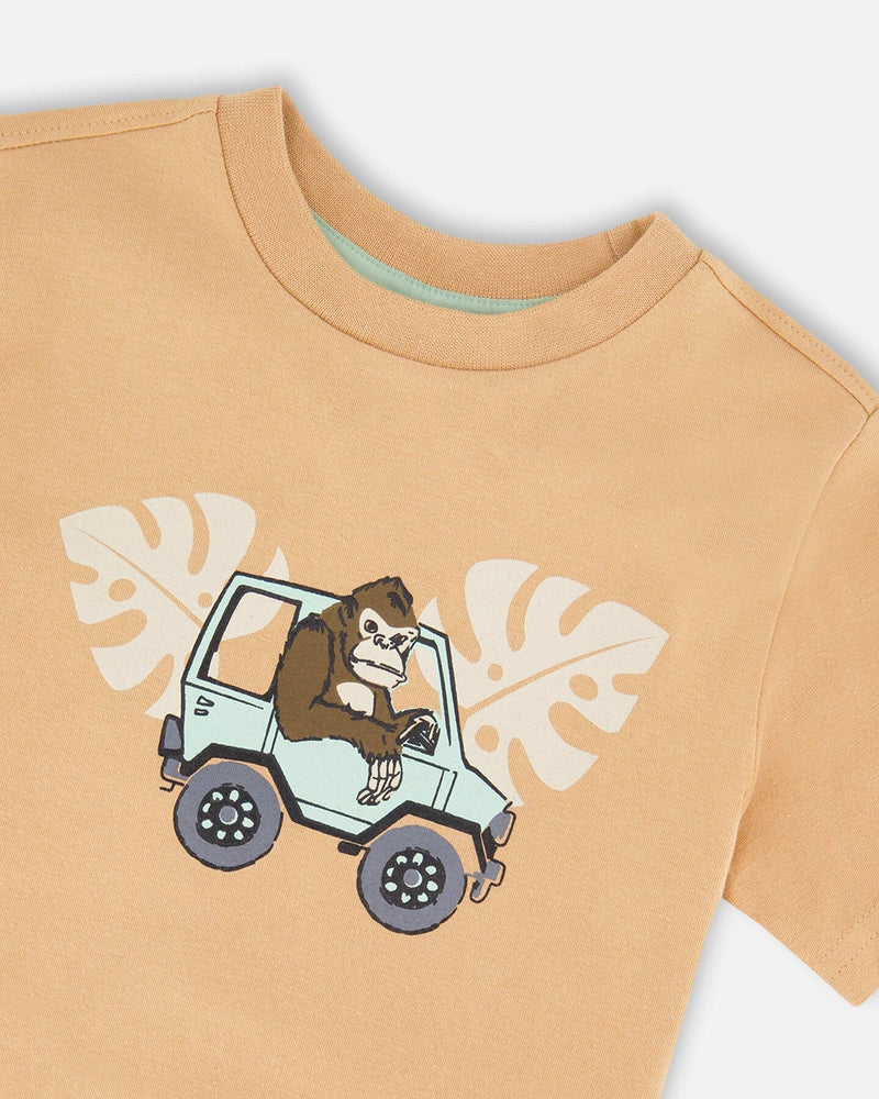 Organic Cotton Short Sleeve T-Shirt Beige