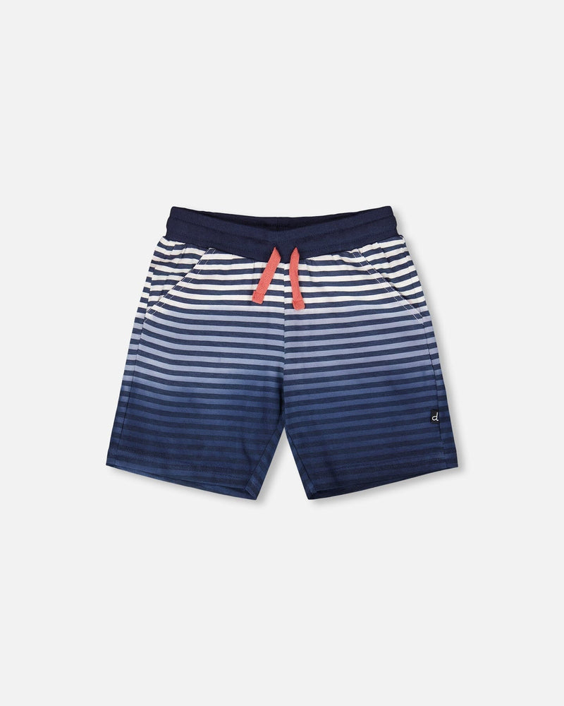 Organic Cotton Shorts Blue Gradient Stripes