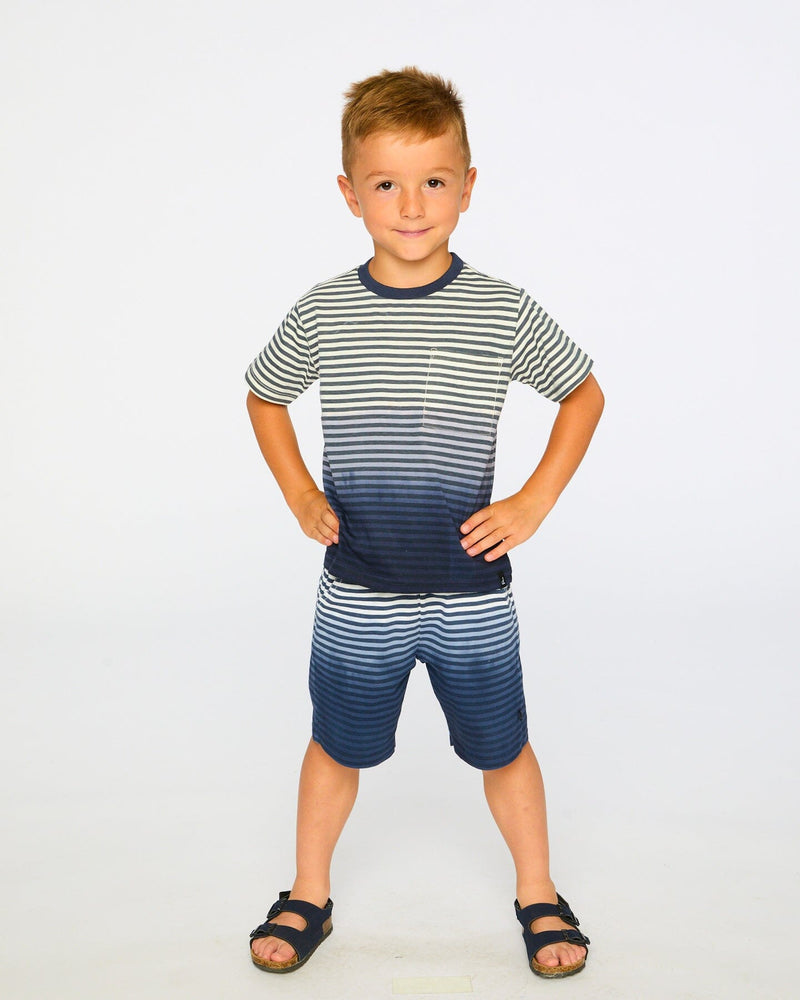 Organic Cotton Shorts Blue Gradient Stripes