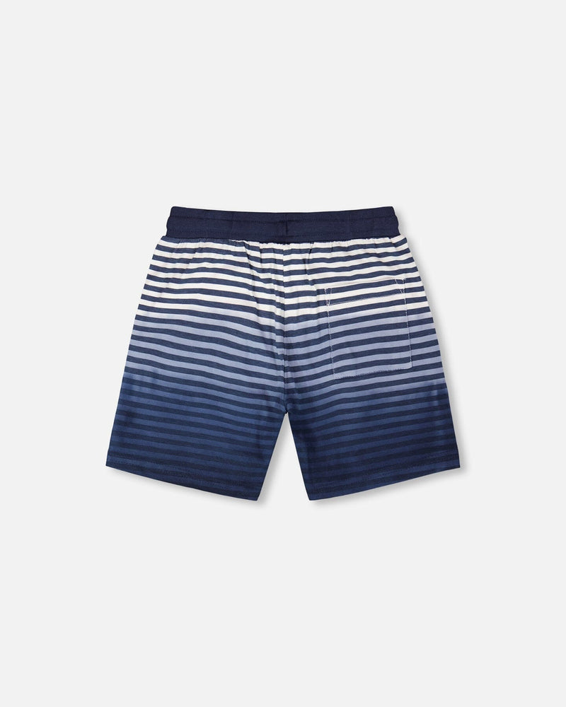 Organic Cotton Shorts Blue Gradient Stripes