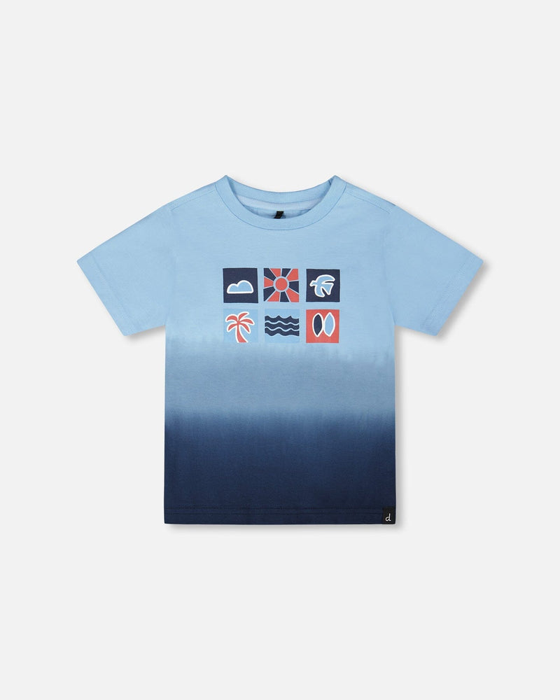 Organic Cotton Short Sleeve T-Shirt Blue Gradient