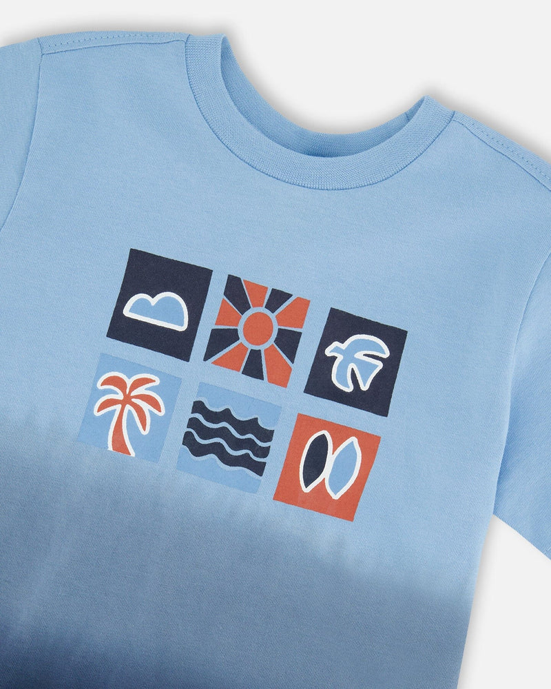 Organic Cotton Short Sleeve T-Shirt Blue Gradient