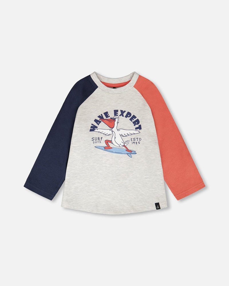 Jersey Long Sleeve T-Shirt Light Grey Mix