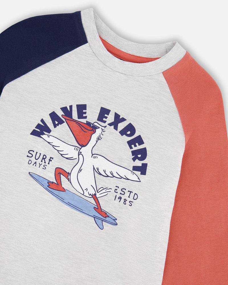 Jersey Long Sleeve T-Shirt Light Grey Mix
