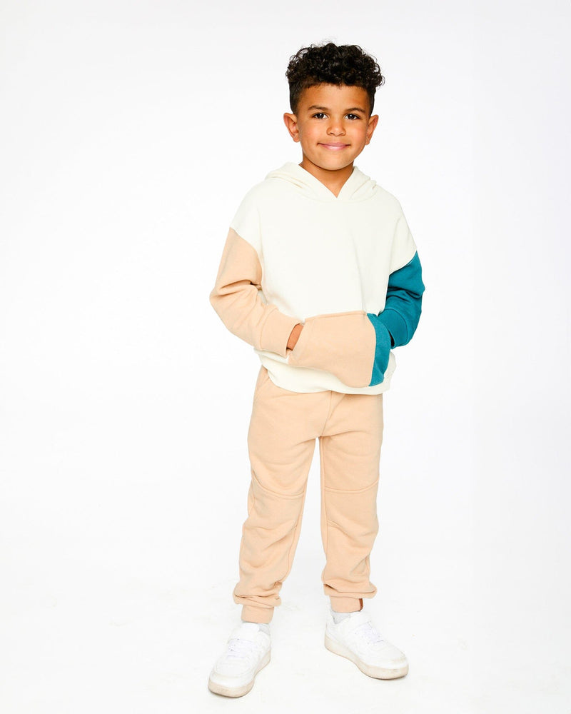 French Terry Sweatpants With Cross Seams Beige