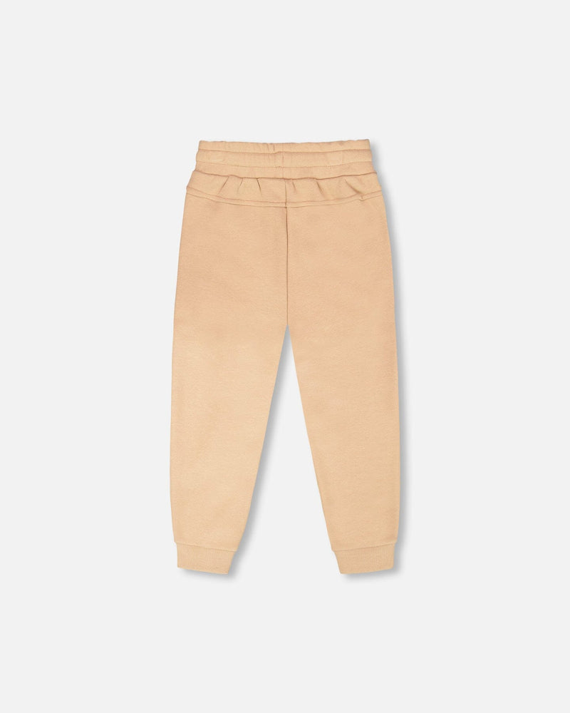 French Terry Sweatpants With Cross Seams Beige