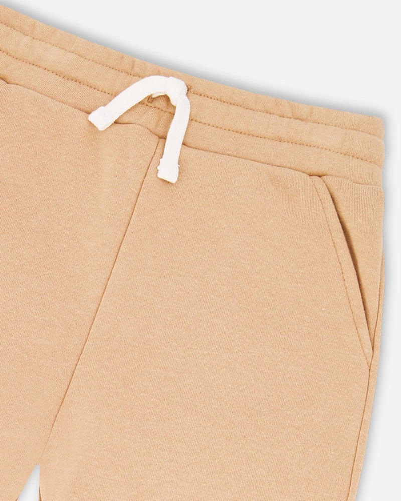 French Terry Sweatpants With Cross Seams Beige