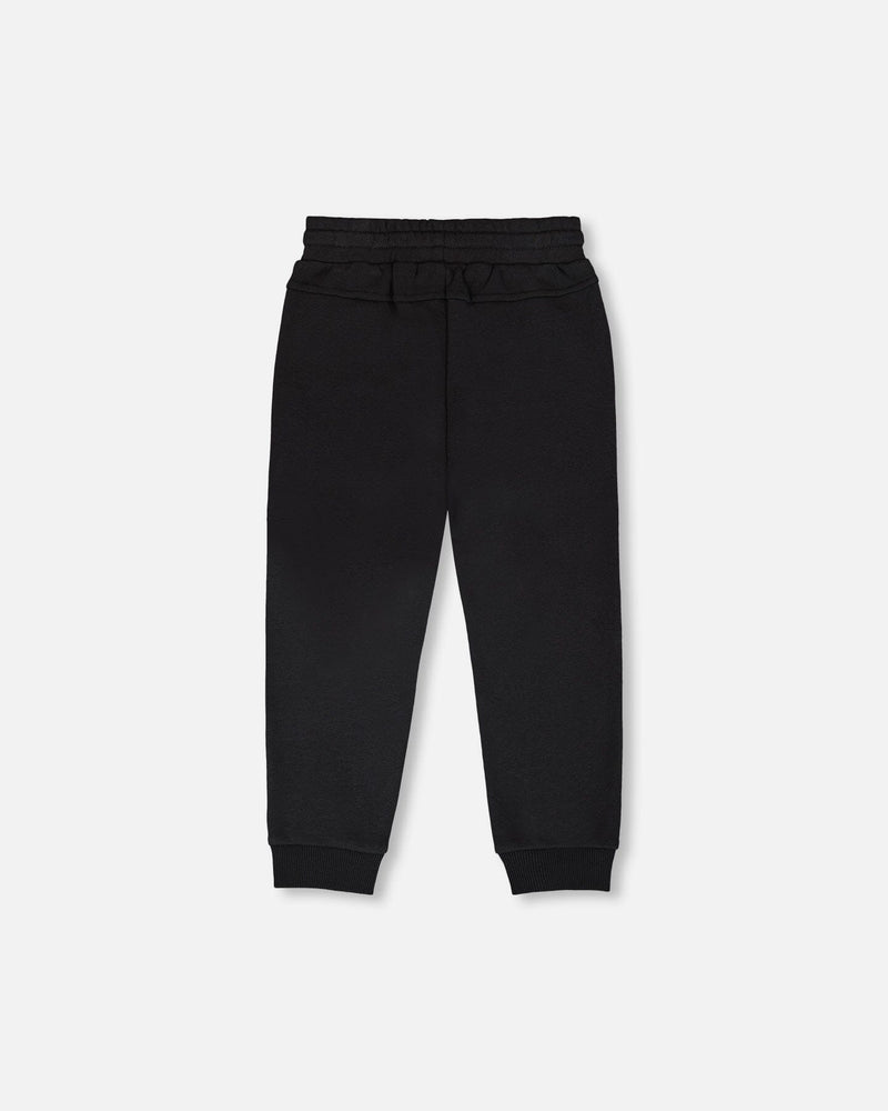 French Terry Sweatpants With Cross Seams Black