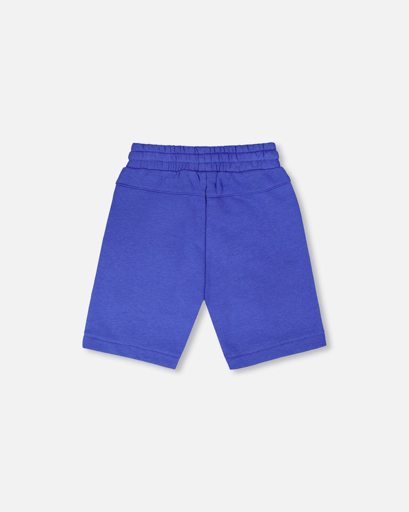 French Terry Shorts With Cross Seams Royal Blue