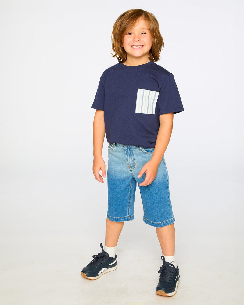Jersey T-Shirt With Chest Pocket Dark Blue