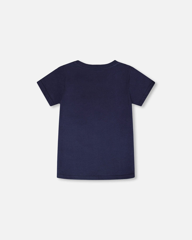 Jersey T-Shirt With Chest Pocket Dark Blue