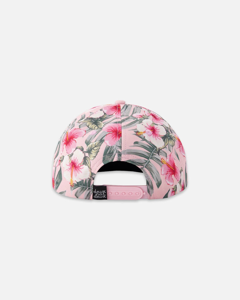 Cap Pink Hibiscus Print