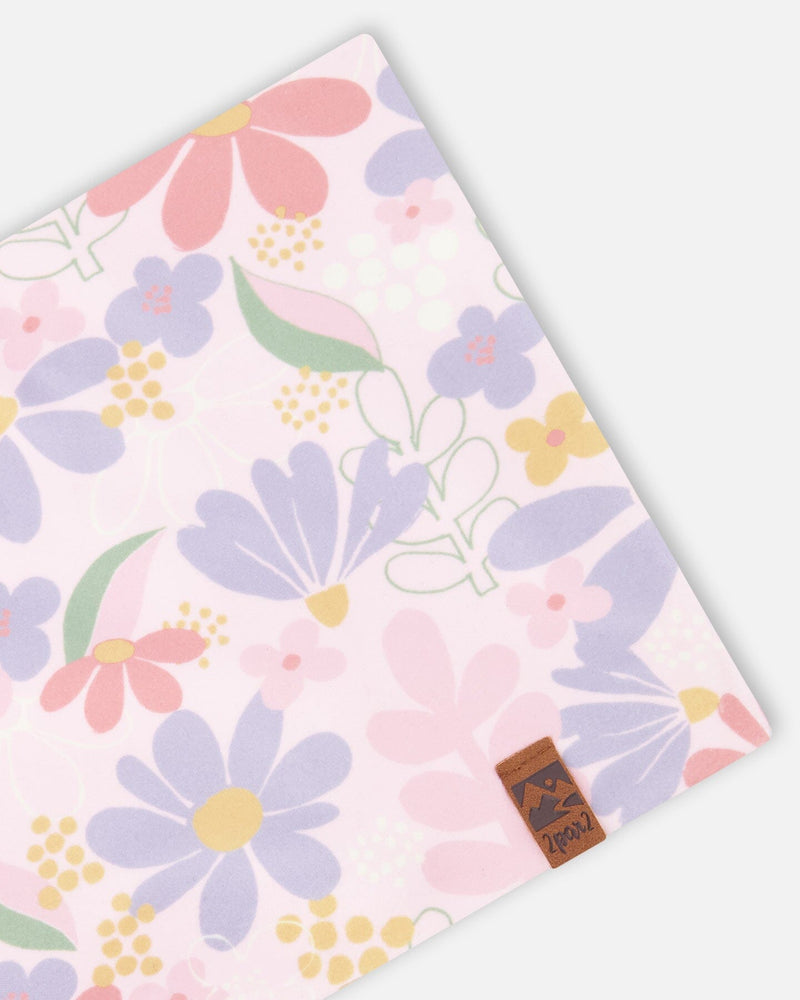 Stretch Jersey Neck Tube Pink Flower Print