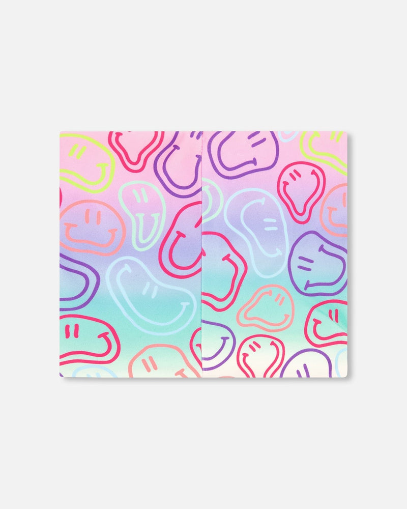 Stretch Jersey Neck Tube Multicolored Printed Smileys