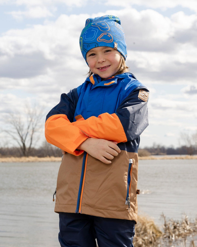 Stretch Jersey Beanie Blue Printed Smileys