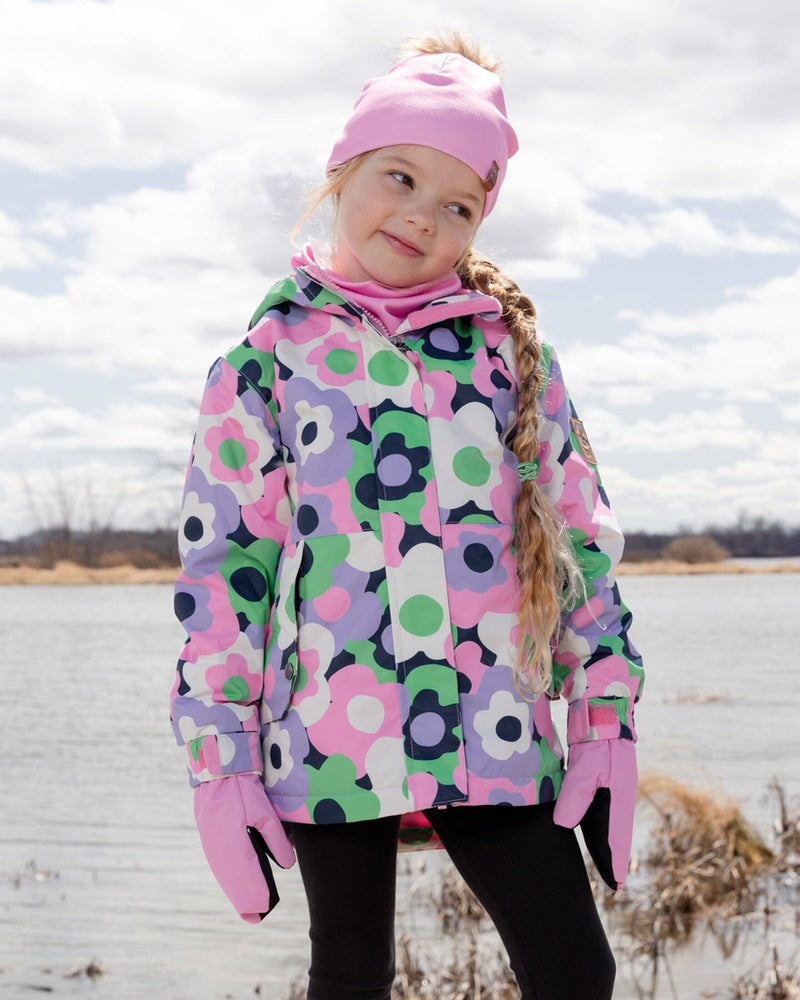 Mid-Season Jacket Black Printed Flowers