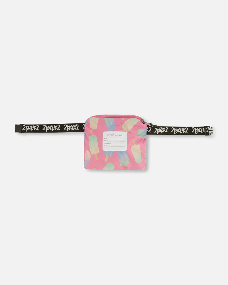 Packable Windbreaker In Polyester Pink Lollipop Print