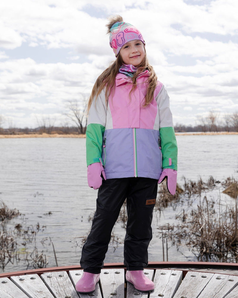 3-In-1 Two-Piece Mid-Season Outerwear Set Pink Colorblock