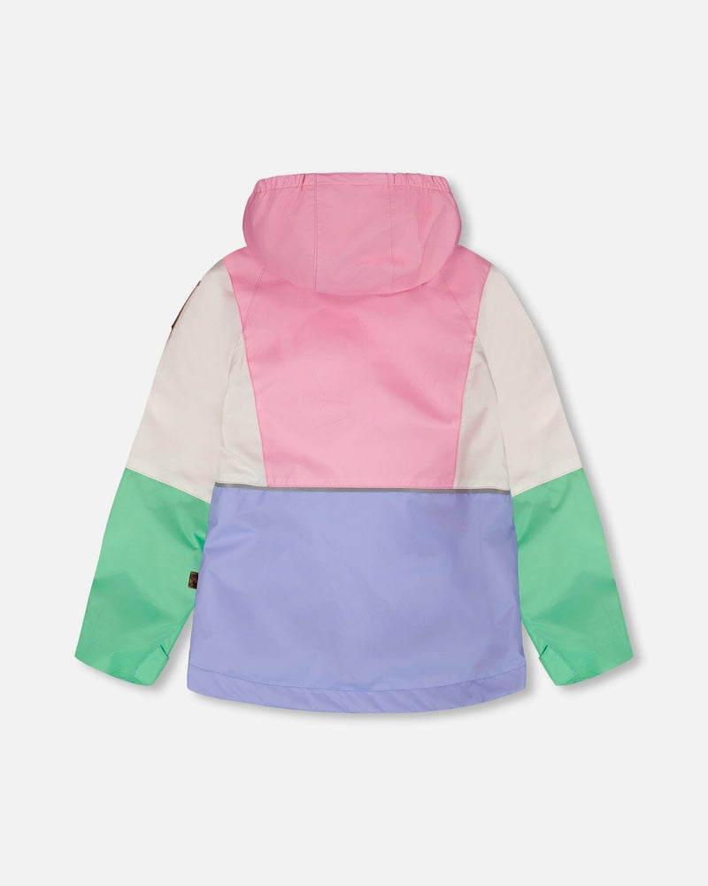 3-In-1 Two-Piece Mid-Season Outerwear Set Pink Colorblock