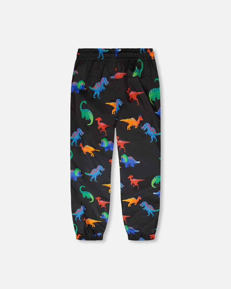 3-In-1 Two-Piece Mid-Season Outerwear Set Black Dinosaur Print